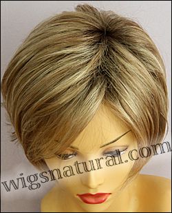 Envy mono top with lace front wig Angie, color shown sparkling champagne