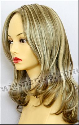 Envy mono top with lace front wig Bobbi, color shown ginger cream