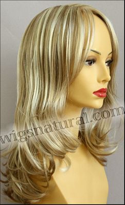 Envy mono top with lace front wig Bobbi, color shown light blonde Envy mono top with lace front wig Bobbi, color shown light blonde