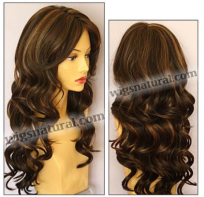 Envy mono top with lace front wig Brianna, color shown chocolate caramel Envy mono top with lace front wig Brianna, color shown chocolate caramel