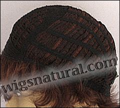 Envy open top wig Bryn,  color shown dark red
