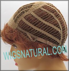 Envy open top wig Bryn,  color shown lighter red