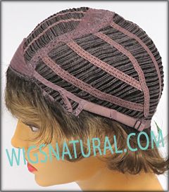 Envy open top wig,  Petite cap wig PT Alyssa, color shown toasted sesame