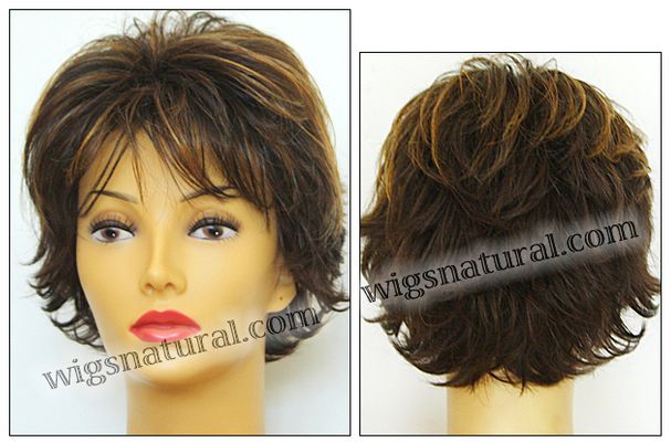 Envy open top wig Victoria, color shown chocolate caramel