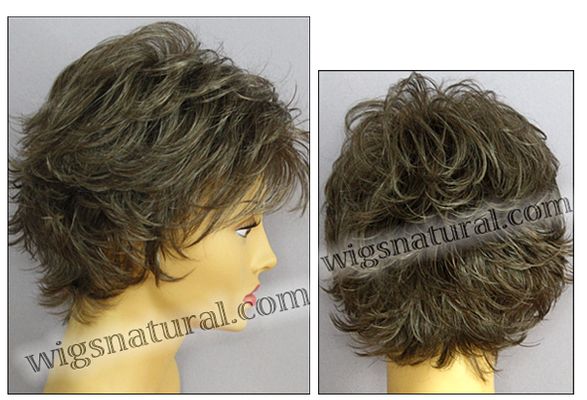 Envy open top wig Victoria, color shown dark grey