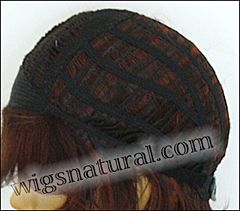 Envy Open top wig Victoria, color shown dark red