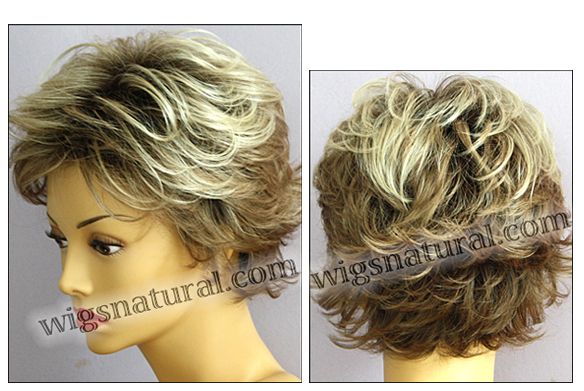 Envy Open top wig Victoria, color shown sparkling champagne