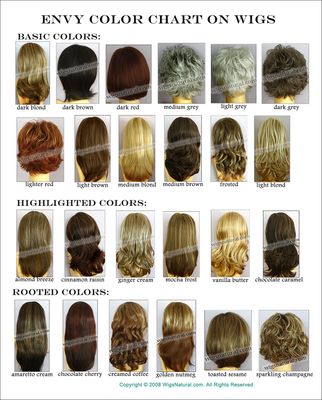 Envy Wig Color Chart - on Wigs