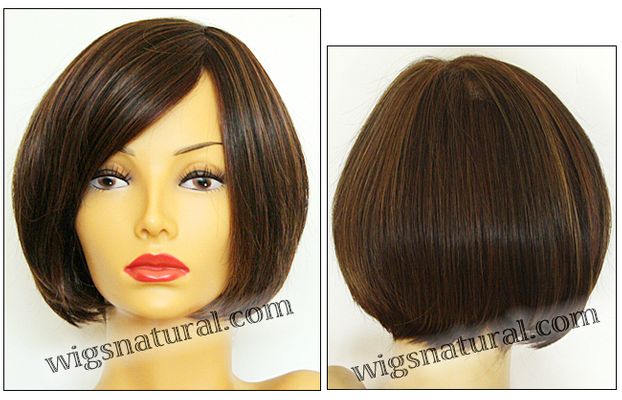 Envyhair wig Abbey, Mono top hand-tied sides and back wig, silk chiffon lining, color shown cinnamon raisin