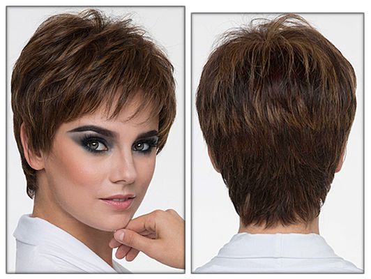 Destiny Envyhair wig , Mono top, Lace front, Hand-tied sides and back, color shown medium brown