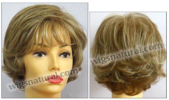 Kylie Envyhair wig, Mono top hand-tied sides and back, color dark blonde