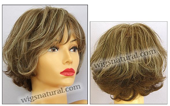 Kylie Envyhair wig, Mono top hand-tied sides and back, color shown almond breeze