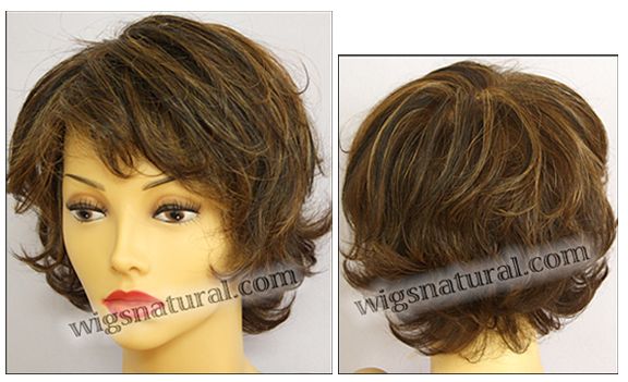 Kylie Envyhair wig, Mono top hand-tied sides and back, color shown chocolate caramel