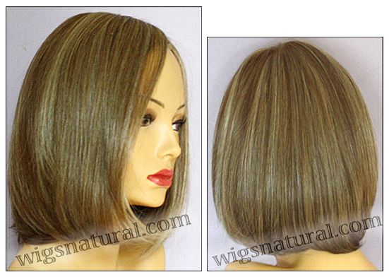 Lynsey Envyhair wig, Mono top, Lace front, Wefted sides and back, color shown dark blonde
