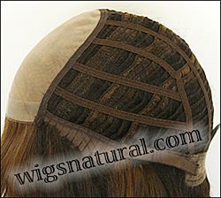 Taryn Envyhair wig, Mono top with wefted sides and back, color shown medium brown