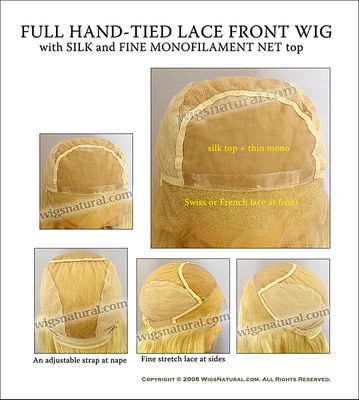 Full Hand-tied Lace Front Wig Cap - with Silk and Mono Top