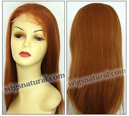 Full Hand-tied Monofilament wig, Virgin Brazilian Remy Hair, virgin European remy hair, or virgin Asian hair, wig style VWMN-Copper-SStraight-M25x26-20, Custom