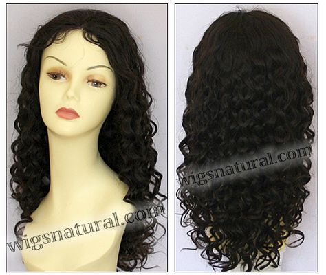 Full Hand-tied Monofilament wig, Virgin Brazilian Remy Hair, virgin European remy hair, or virgin Asian hair, wig style VWMN-DBrown-TbodyCurl-2-24