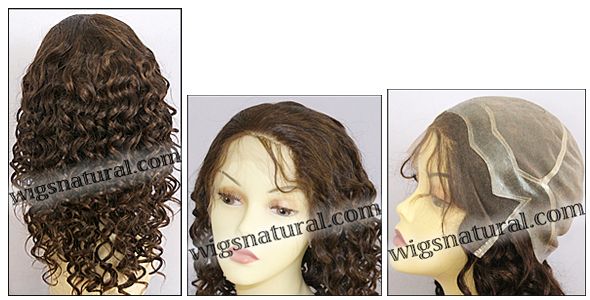 Full Hand-tied Monofilament wig, Virgin Brazilian Remy Hair, virgin European remy hair, or virgin Asian hair, wig style VWMN-EuDBrown-7HL3B-22, Custom