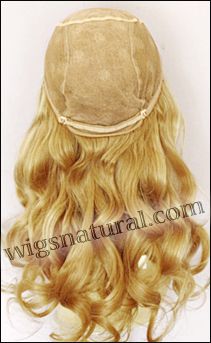 Full Hand-tied Monofilament wig, Virgin Brazilian Remy Hair, virgin European remy hair, or virgin Asian hair, wig style VWMN-GBlond-bodyCurl-12GHL14-24
