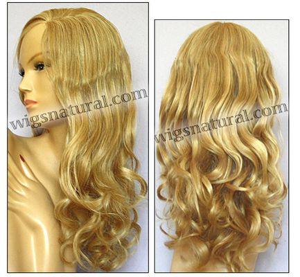 Full Hand-tied Monofilament wig, Virgin Brazilian Remy Hair, virgin European remy hair, or virgin Asian hair, wig style VWMN-GBlond-bodyCurl-19HL15-26