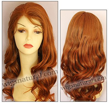 Full Hand-tied Monofilament wig, Virgin Brazilian Remy Hair, virgin European remy hair, or virgin Asian hair, wig style VWMN-MCopper-bodyCurl-25-26