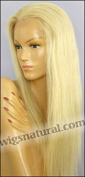 Full Hand-tied Monofilament wig, virgin European remy hair, virgin Brazilian Remy Hair, or virgin Asian hair, wig style VWMN-HLGBlond-Straight-17-28, Custom