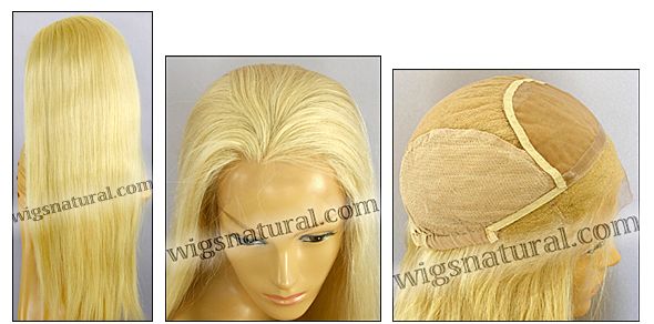 Full Hand-tied Monofilament wig, virgin European remy hair, virgin Brazilian Remy Hair, or virgin Asian hair, wig style VWMN-HLGBlond-Straight-17-28, Custom