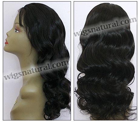 Full lace wig, Indian remy hair, wig style WN-bodyWave-1B-24, custom