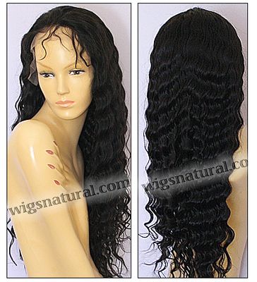 Full lace wig, Indian remy hair, wig style WN-deepWave-1B-30, custom