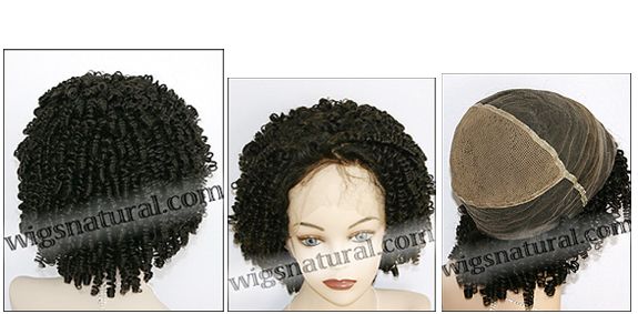 Full lace wig, Indian remy hair, wig style WN-KinkyCurl-1B-20, in stock