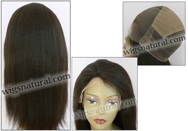 Kinky straight Full lace wig, Indian remy hair, wig style WN-KinkyStraight-2-18, in stock