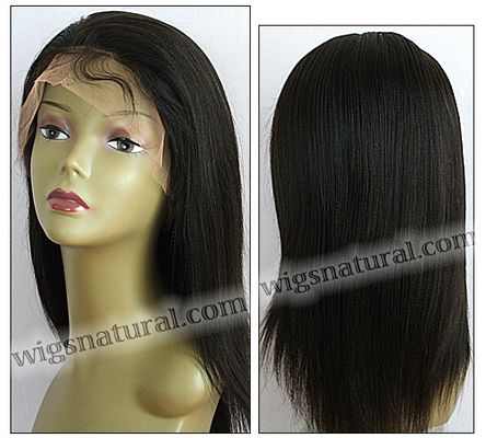 Full lace wig, Indian remy hair, wig style WN-lightYaki-1B-18, in stock