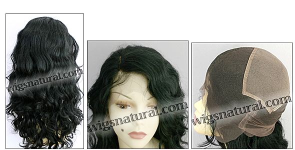 Full lace wig, Indian remy hair, wig style WN-LooseCurl-1B-22, in stock