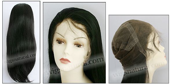 Full lace wig, Indian remy hair, wig style WN-silkStraight-1B-30, custom