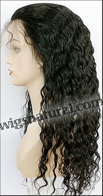 Full lace wig, Indian remy hair, wig style WN-wavyCurl-1B-24, custom