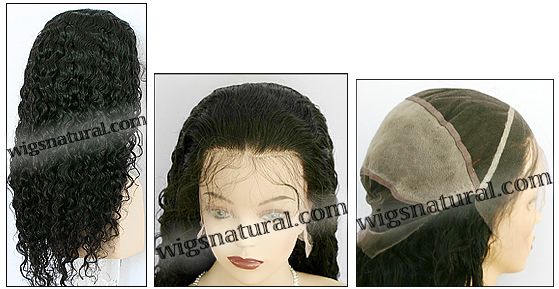 Full lace wig, Indian remy hair, wig style WN-wavyCurl-1B-24, custom