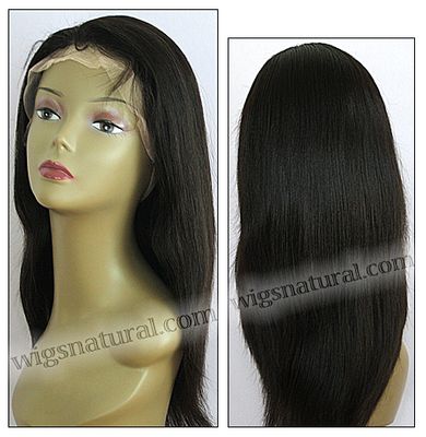 Full lace wig, Indian remy hair, wig style WN-YakiStraight-1B-20, in stock