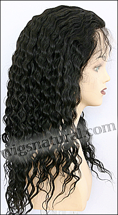 Full lace wig, Virgin Brazilian Remy hair, wig style WN-VirBrazilian-LightCurl-1B-22, In stock