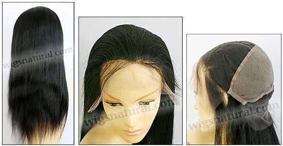 Full lace wig, Virgin Brazilian Remy hair, wig style WN-VirBrazilian-SStraight-1B-22, In stock