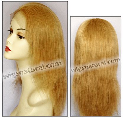 Full lace wig, virgin Chinese remy hair, wig style WN-VirChinese-silkStraight-27-16, Single knots all over, custom