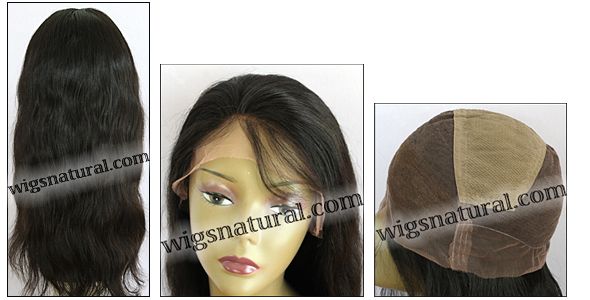 Full lace wig, Virgin Mongolian Remy hair, natural dark hair color, style WN-Straight-Natural-22, In stock