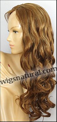 Glueless Lace Front Wig, Virgin European hair, virgin Brazilian hair, or virgin Asian hair, style VWGL-GLBrown-BodyCurl-14HL8-26