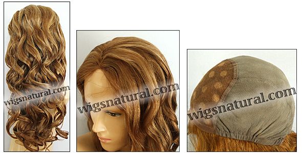 Glueless Lace Front Wig, Virgin European hair, virgin Brazilian hair, or virgin Asian hair, style VWGL-GLBrown-BodyCurl-14HL8-26