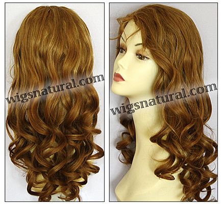 Glueless Lace Front Wig, Virgin European hair, virgin Brazilian hair, or virgin Asian hair, style VWGL-GLBrown-bodyCurl-24HL22-26