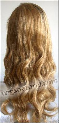 Glueless Lace Front Wig, Virgin European hair, virgin Brazilian hair, or virgin Asian hair, style VWGL-LCBlond-bodyCurl-16HL10N-28