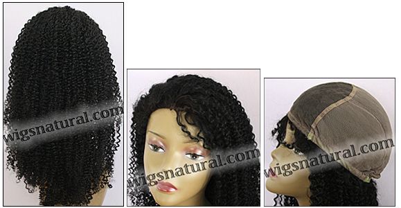 Glueless Lace Wig, Indian remy hair wig, style WNGL-JeriCurl-1-22, in stock