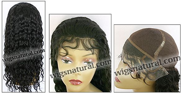 Glueless Lace Wig, Indian remy hair wig, style WNGL-Wavy-1B-24, in stock