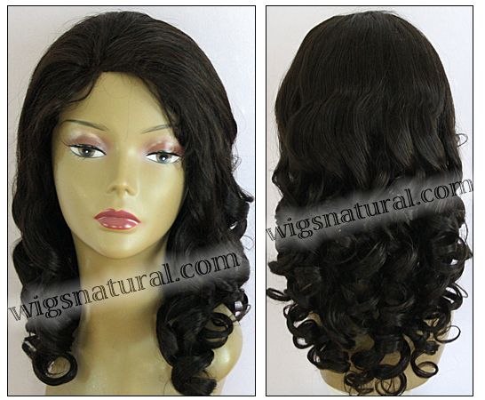 Glueless Lace Wigs, Full Hand-Tied Lace Front Wigs, Indian remy hair, style WNGL-BodyCurl-1B-26, Custom