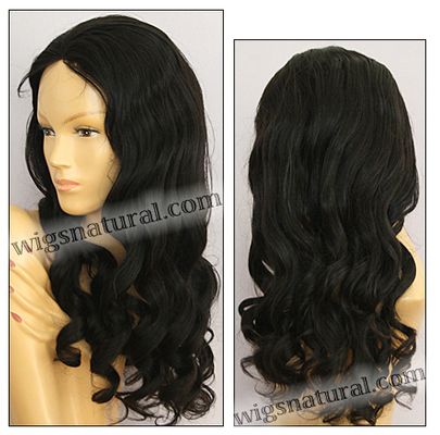 Glueless Lace Wigs, Full Hand-Tied Lace Front Wigs, Indian remy hair, style WNGL-bodywave-1B-26, Custom